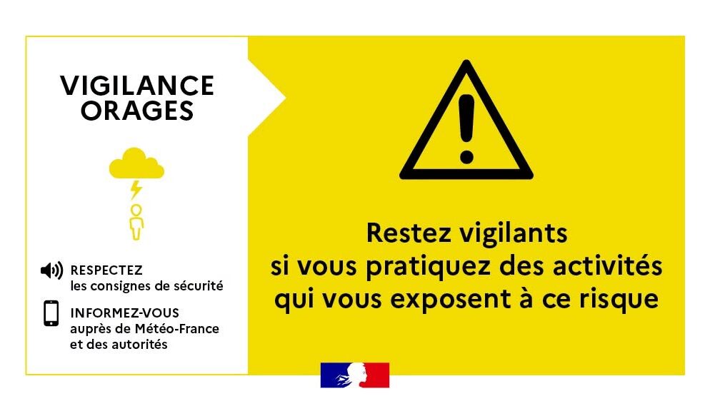 Vigilance jaune orage mercredi 26 août